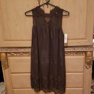 Dark Grey Lace Dress